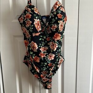 Floral Black Swimsuit